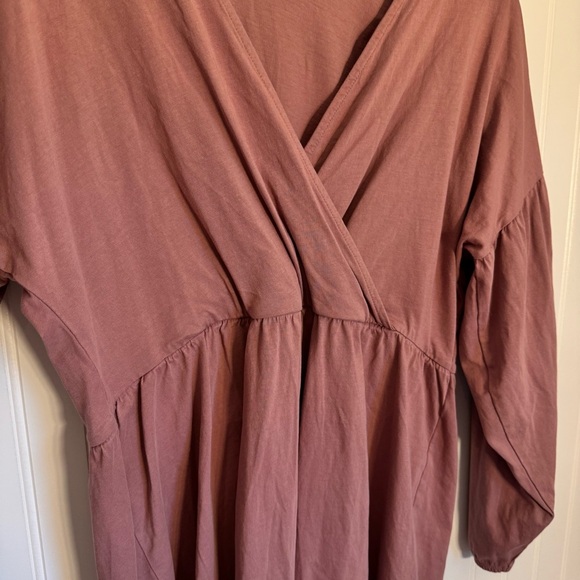 ASOS Women’s Pink V Neck Long Sleeve Dress 100% Cotton Size 4 - Picture 4 of 11